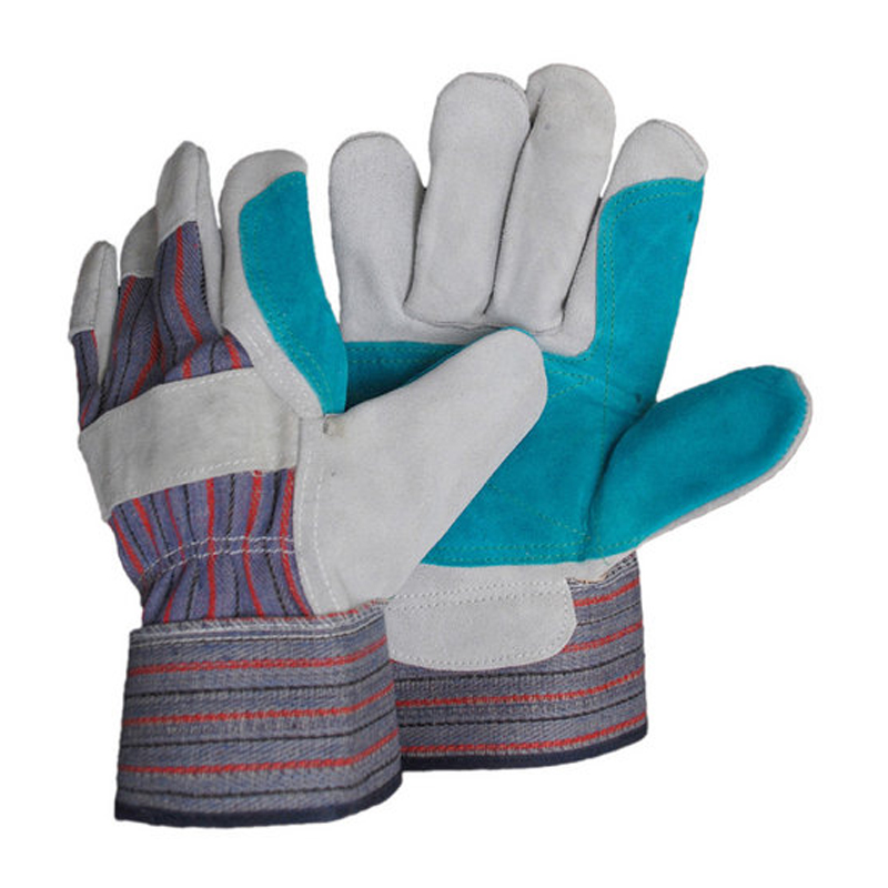 Găng tay bảo hộ còng cao su da bò hai lớp LG008