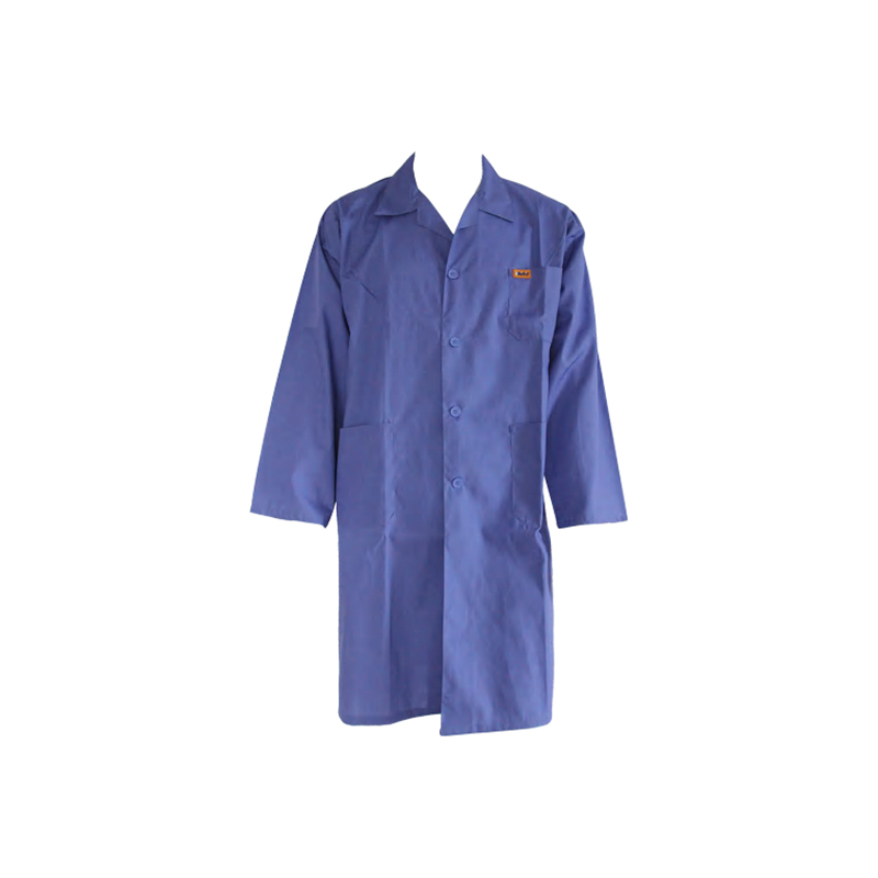 J06 Áo khoác Labcoat dài 100% cotton vải chéo màu xanh thoáng khí